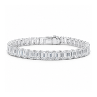Emerald cut tennis bracelet with sparkling gemstones from Appleby Jewellers Dublin, showcasing elegant jewelry design.