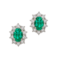 Emerald halo earrings by Appleby Jewellers Dublin featuring vibrant green emerald gemstones set in elegant earrings.