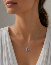 Emerald and Diamond Cluster Pendant