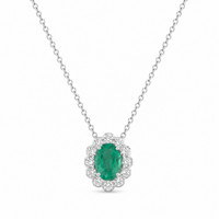 Emerald and Diamond Cluster Pendant