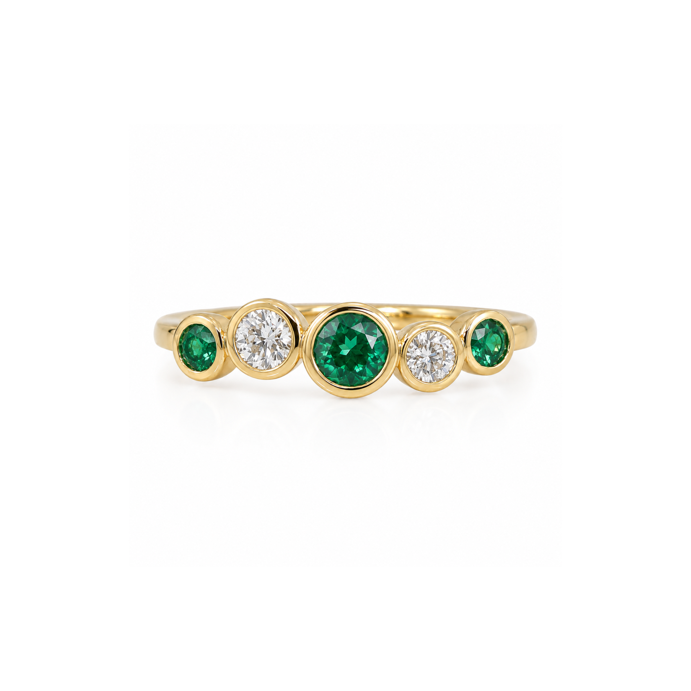 Emerald and Diamond Bezel Eternity Ring