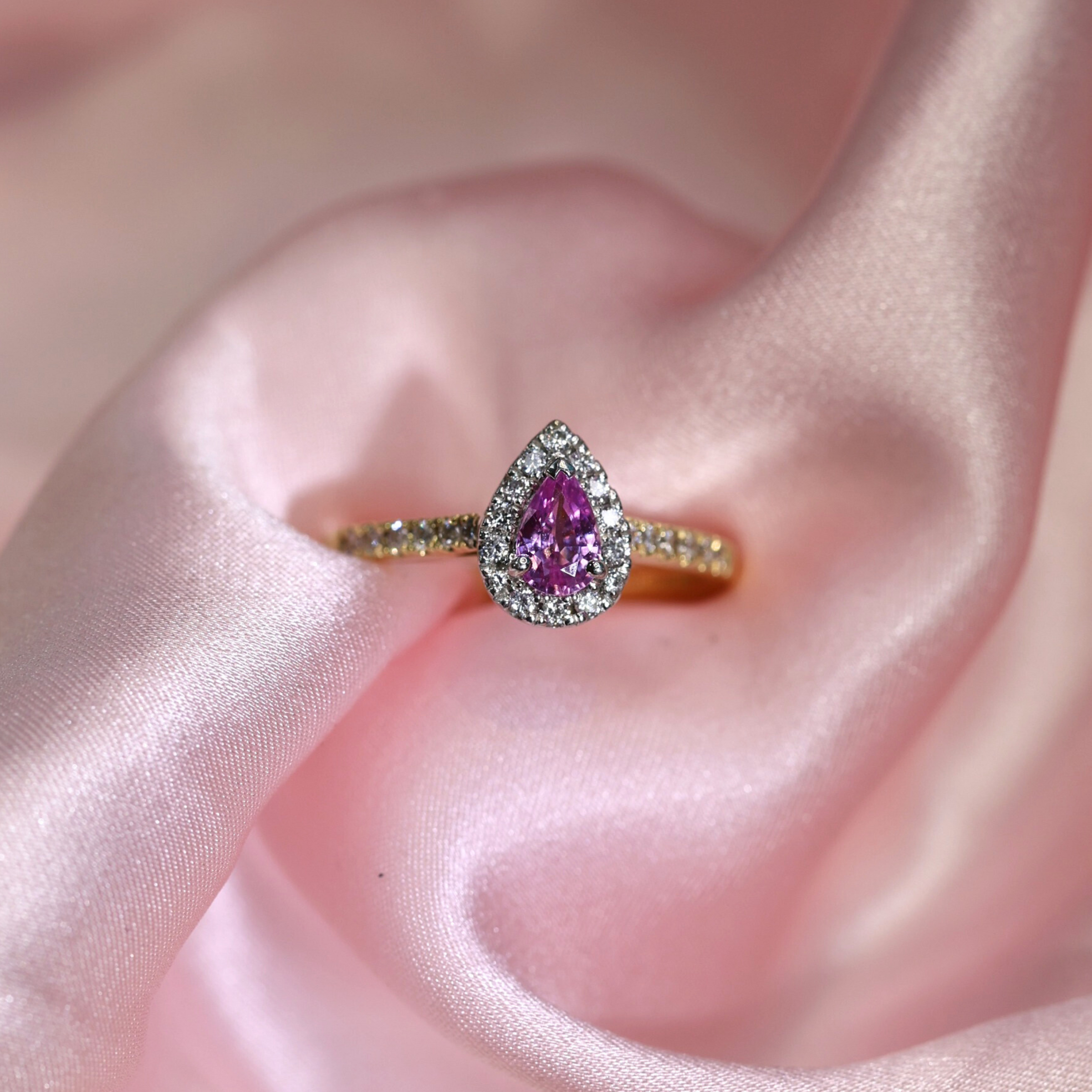 Corrine Pink Pear-Shaped Sapphire