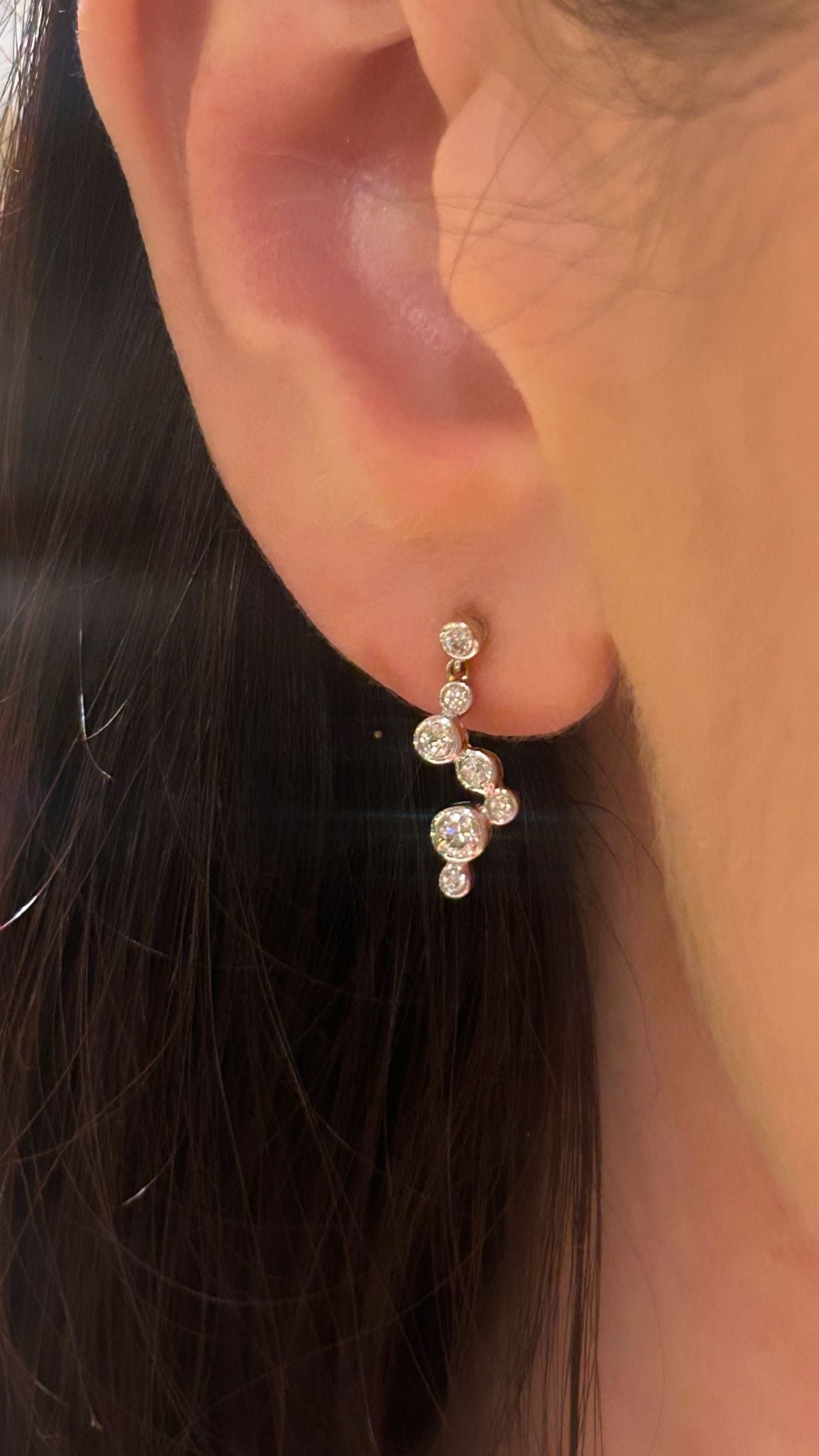 Waterlily Diamond Drop Earrings