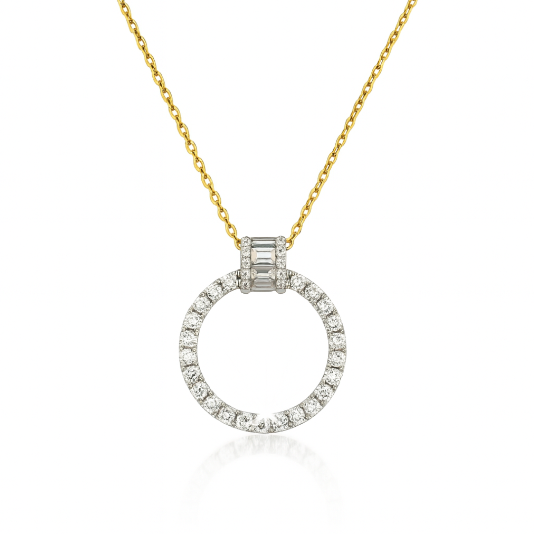 18ct Gold Diamond Circle Pendant - Appleby Jewellers Dublin
