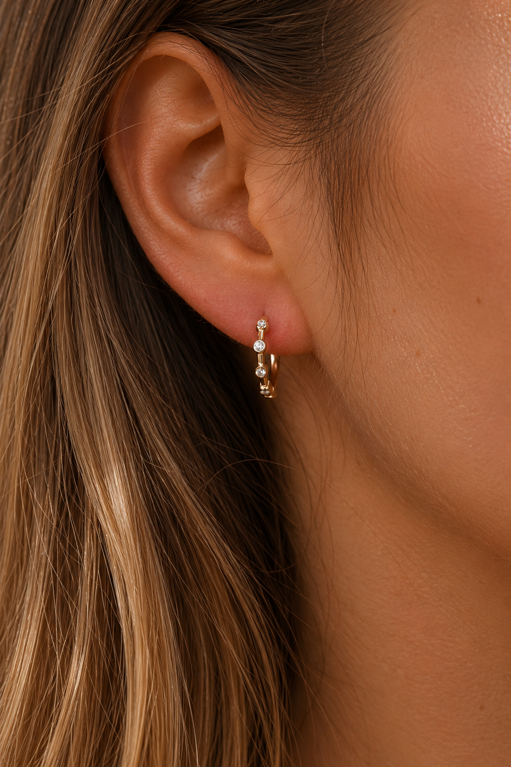 Floating Diamond Hoops