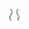 Wave Diamond Earrings — 18ct White Gold