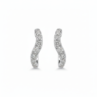 Wave Diamond Earrings — 18ct White Gold