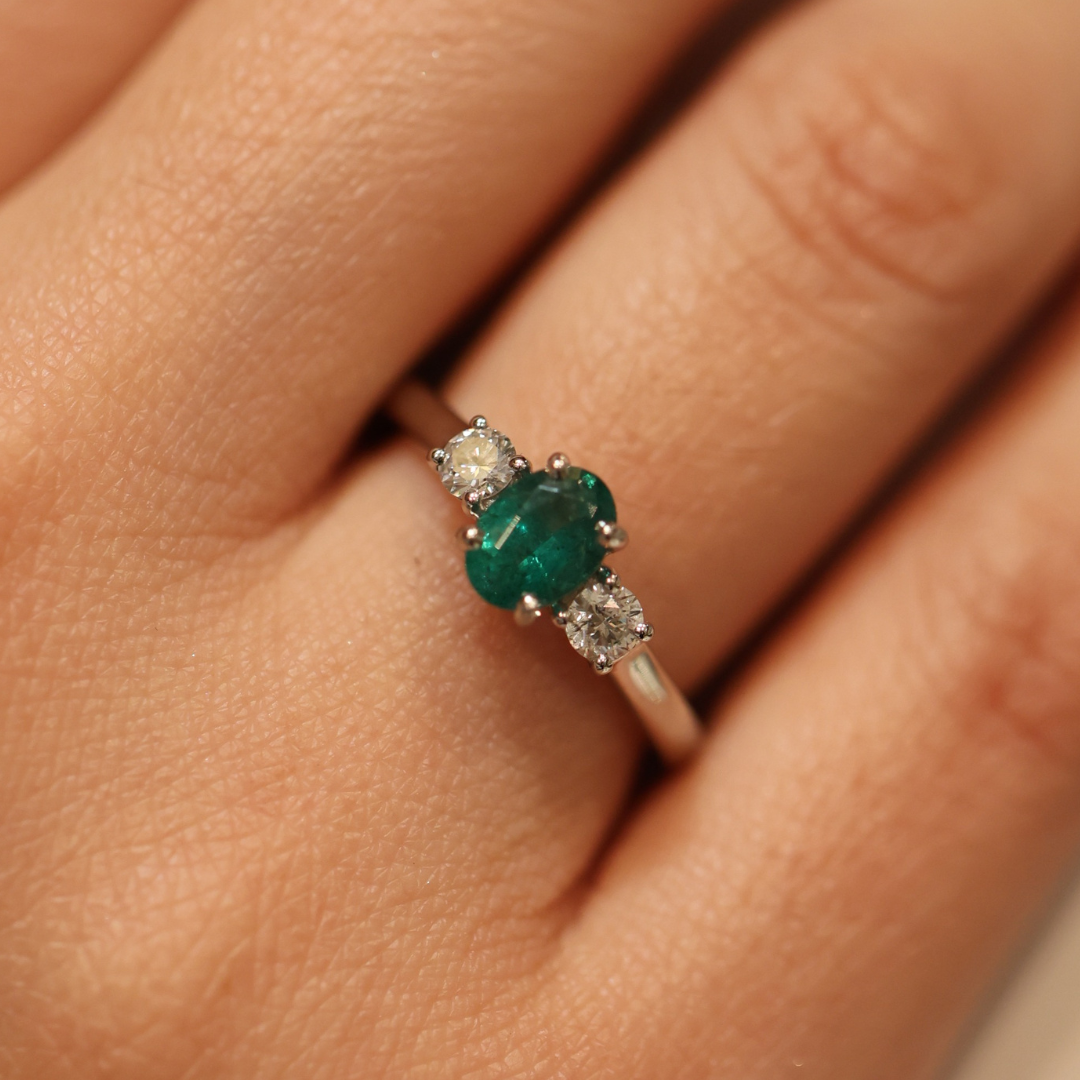 Tulip Emerald and Diamond Ring - Appleby Jewellers Dublin