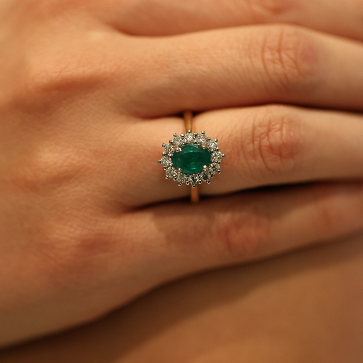 Kate Emerald & Diamond Ring