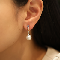 The Couture Collection: Pearl & Rainbow Sapphire Earrings