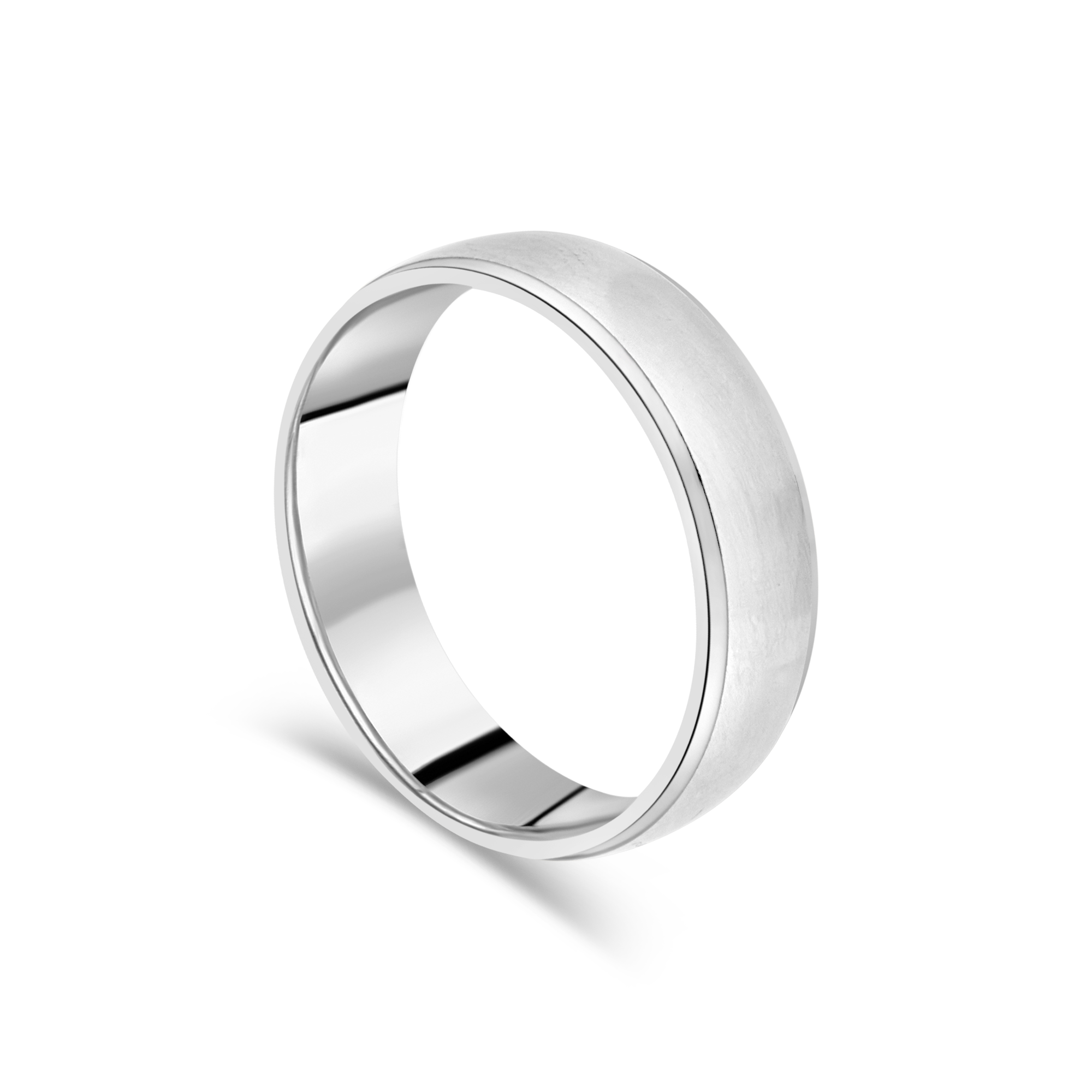 Brushed White Gold Gents Wedding Band