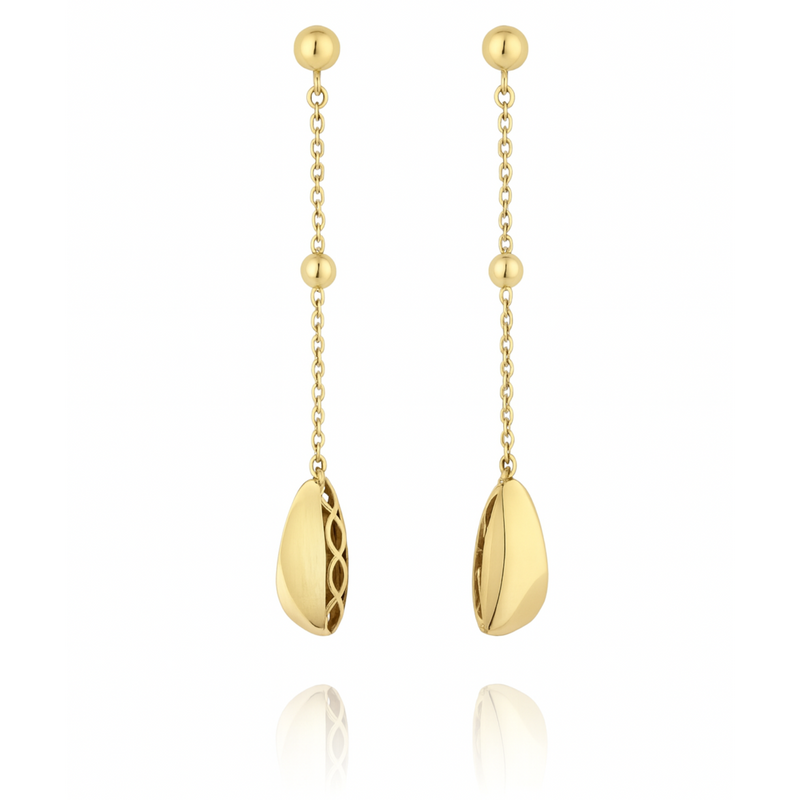 14ct Gold Pebble Drop Earrings