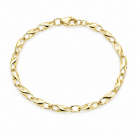 Gold infinity chain bracelet from Appleby Jewellers Dublin featuring a smooth round link design.