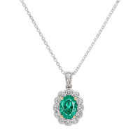 Emerald & Diamond Cluster Pendant