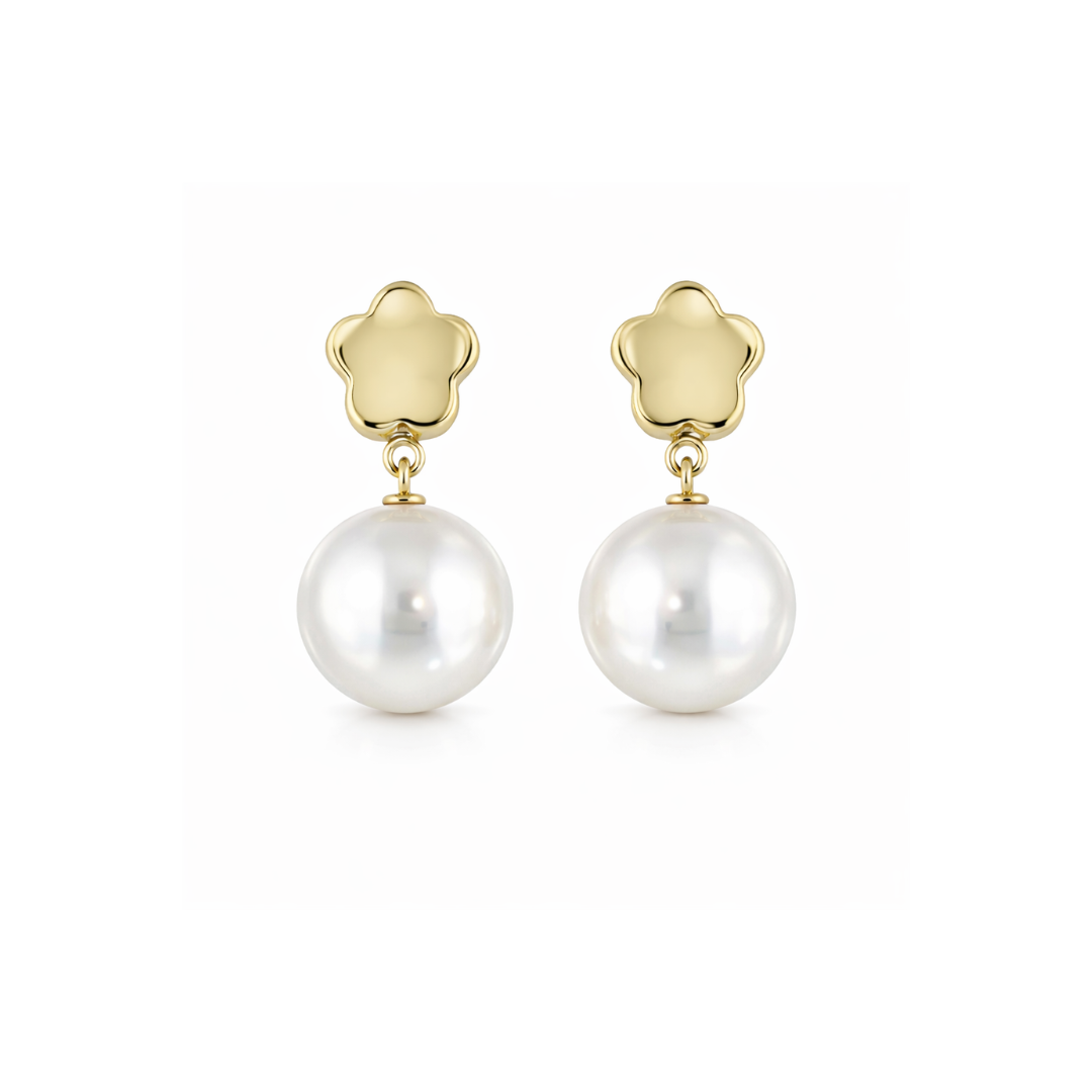 Golden Blossom Bridal Pearl Earrings by Appleby Jewellers Dublin featuring elegant gold and pearl design for special occasions.