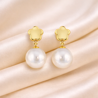 Golden Blossom bridal pearl earrings by Appleby Jewellers Dublin, elegant gold and pearl earrings for weddings and special occasions.