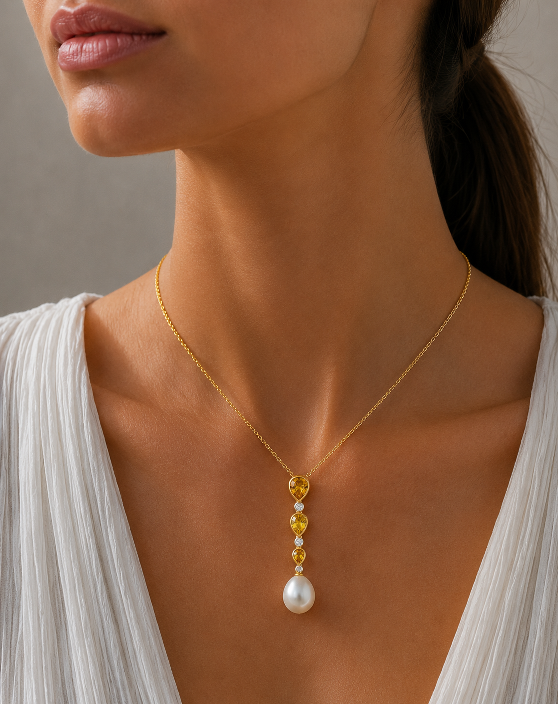 Golden Sunrise Pearl Pendant