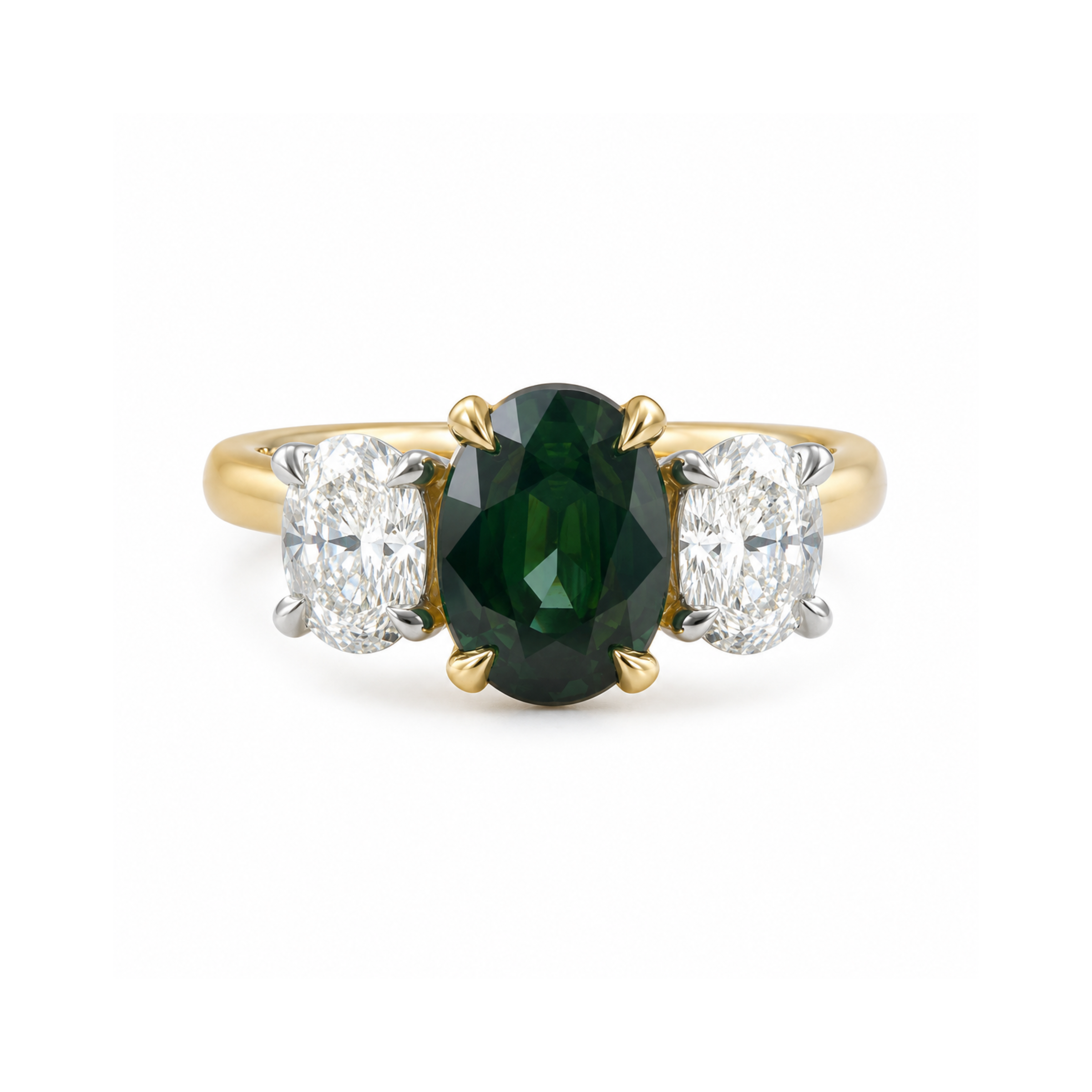 The Trinity Green Sapphire Ring