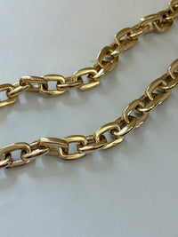 9ct yellow gold squared link chain necklace from Appleby Jewellers Dublin, showcasing a stylish and polished jewelry piece.