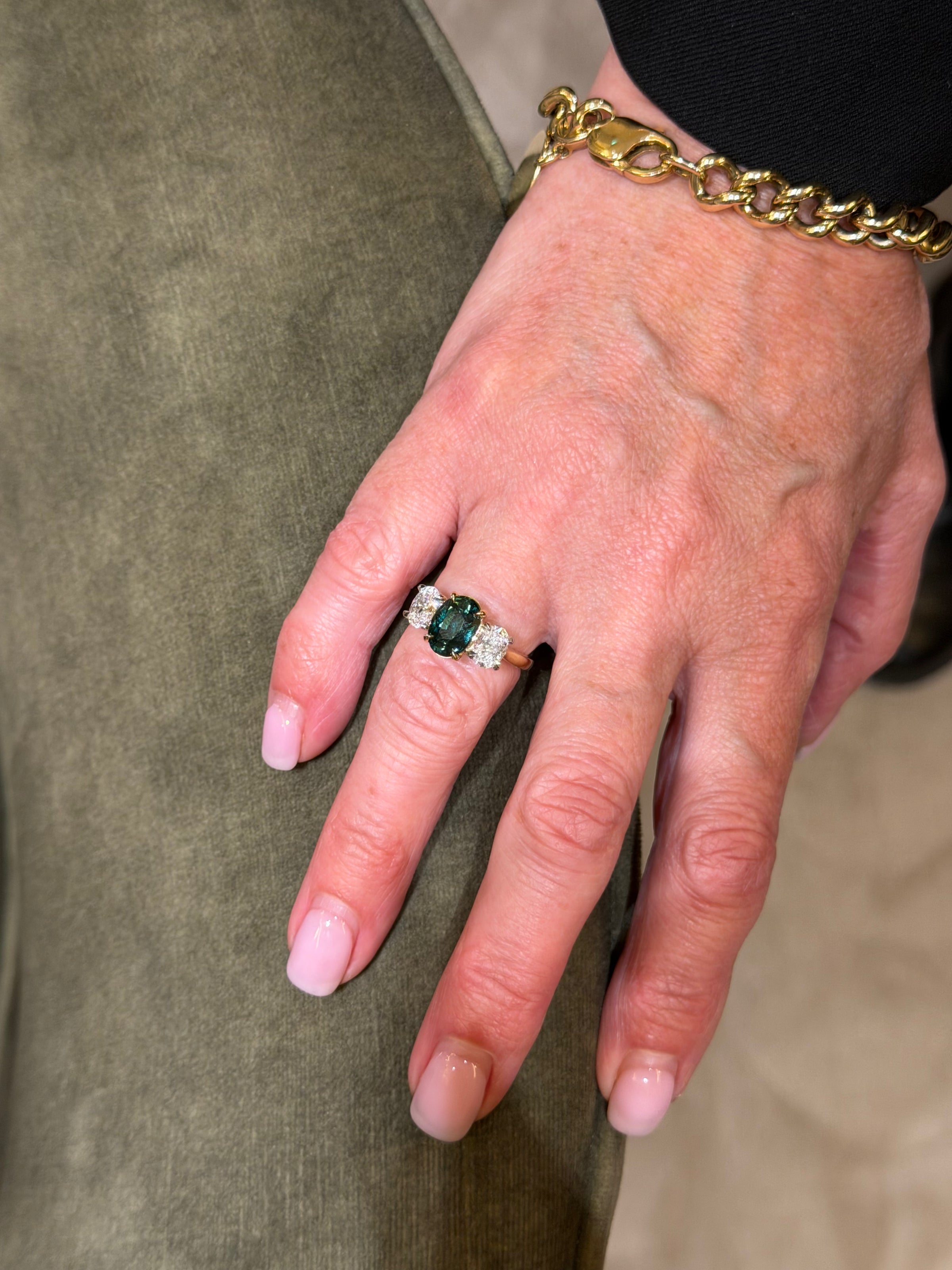The Trinity Green Sapphire Ring
