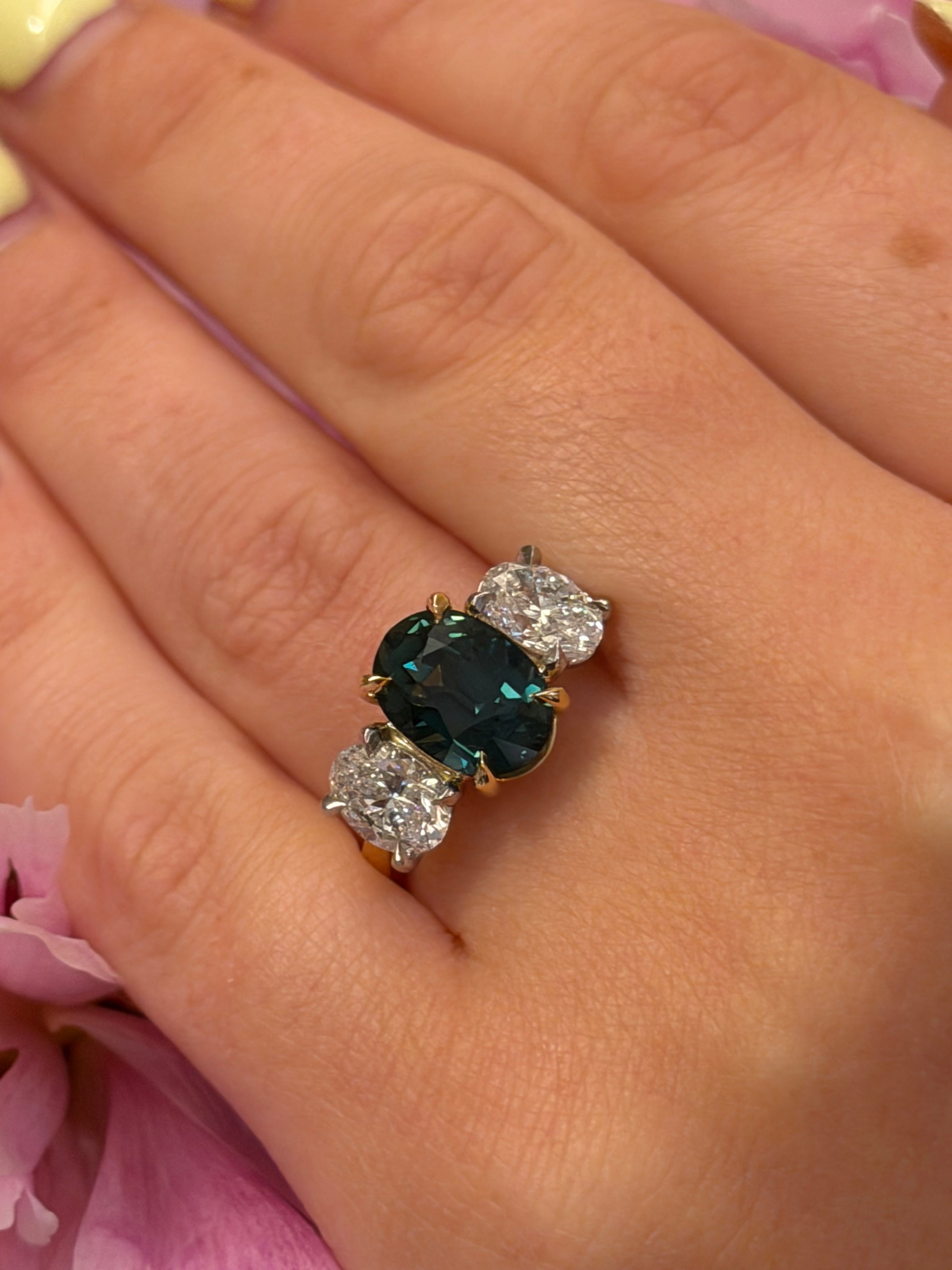 The Trinity Green Sapphire Ring