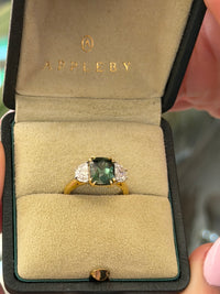 The Tranquility - Cushion Cut Green Sapphire (3.54ct)