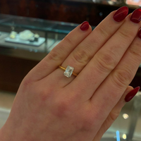 Criss-cut diamond solitaire ring by Appleby Jewellers Dublin featuring a sparkling diamond set on a sleek band.