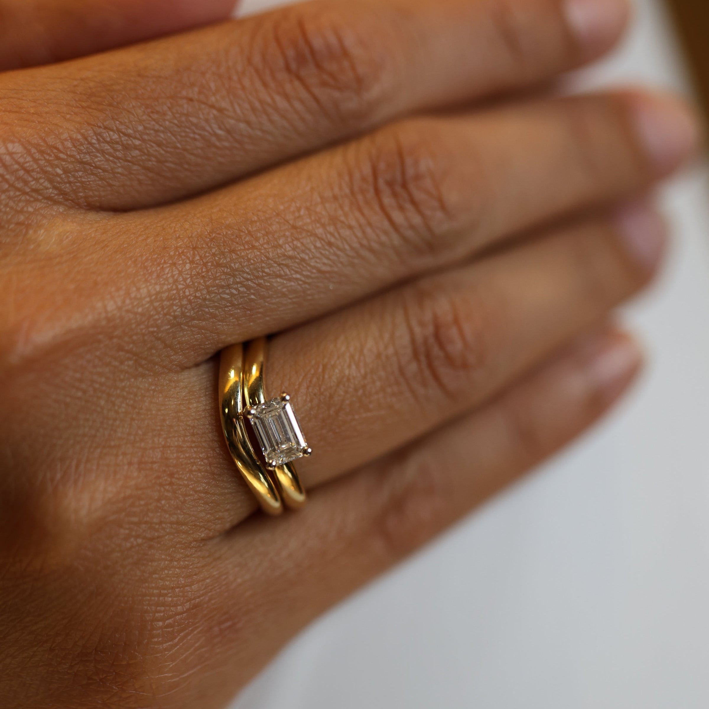 Horizontal Emerald Solitaire Engagement Ring - Appleby Jewellers Dublin