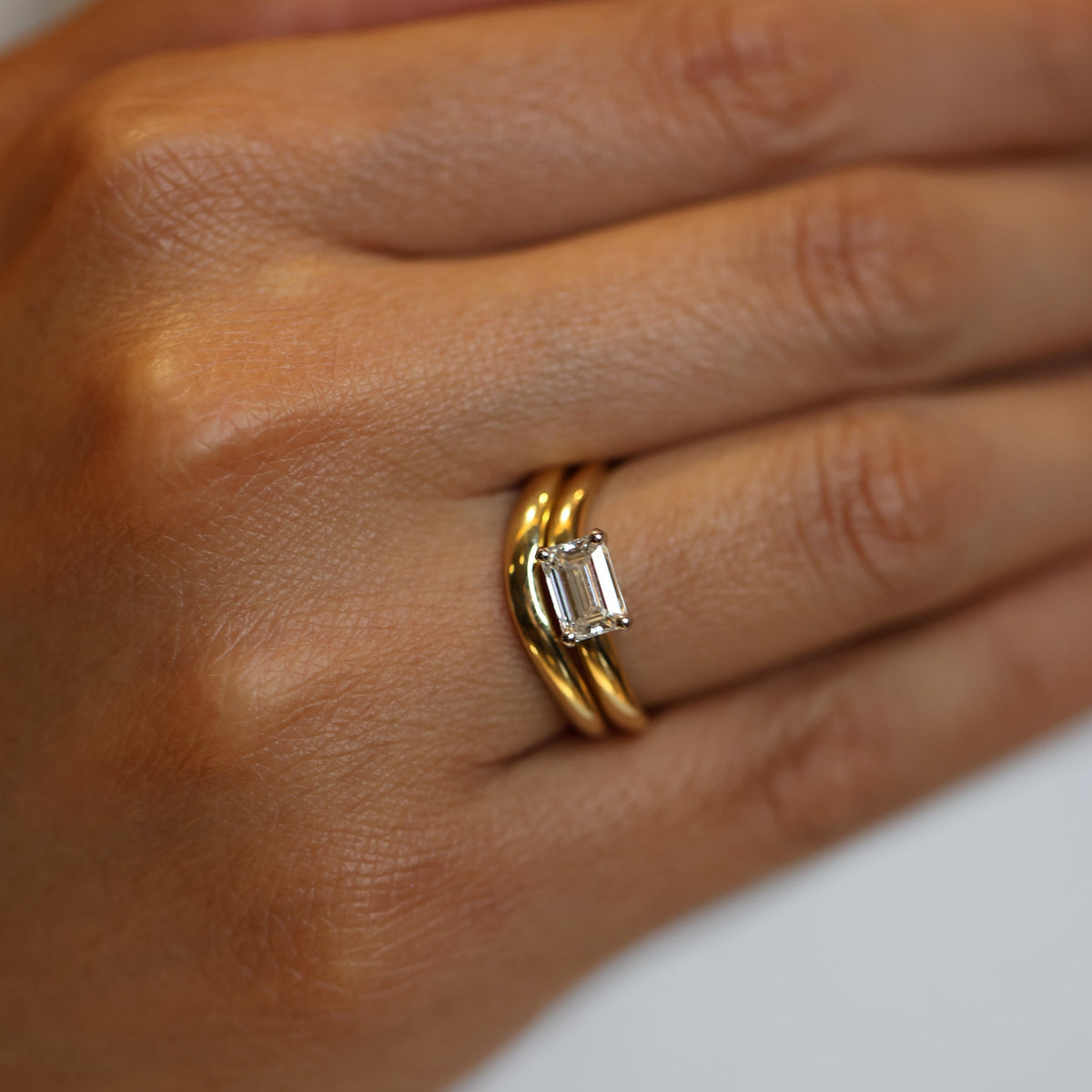 Horizontal Emerald Solitaire Engagement Ring - Appleby Jewellers Dublin