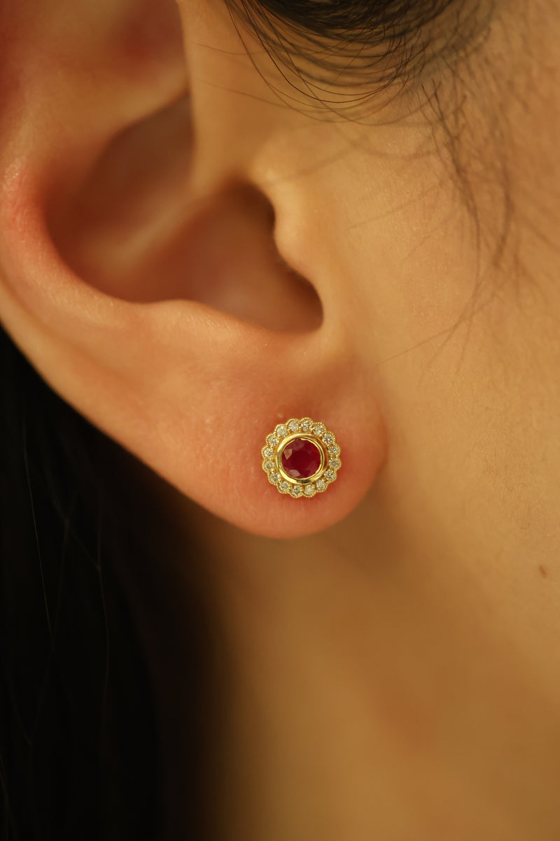 Ruby & Diamond Earrings