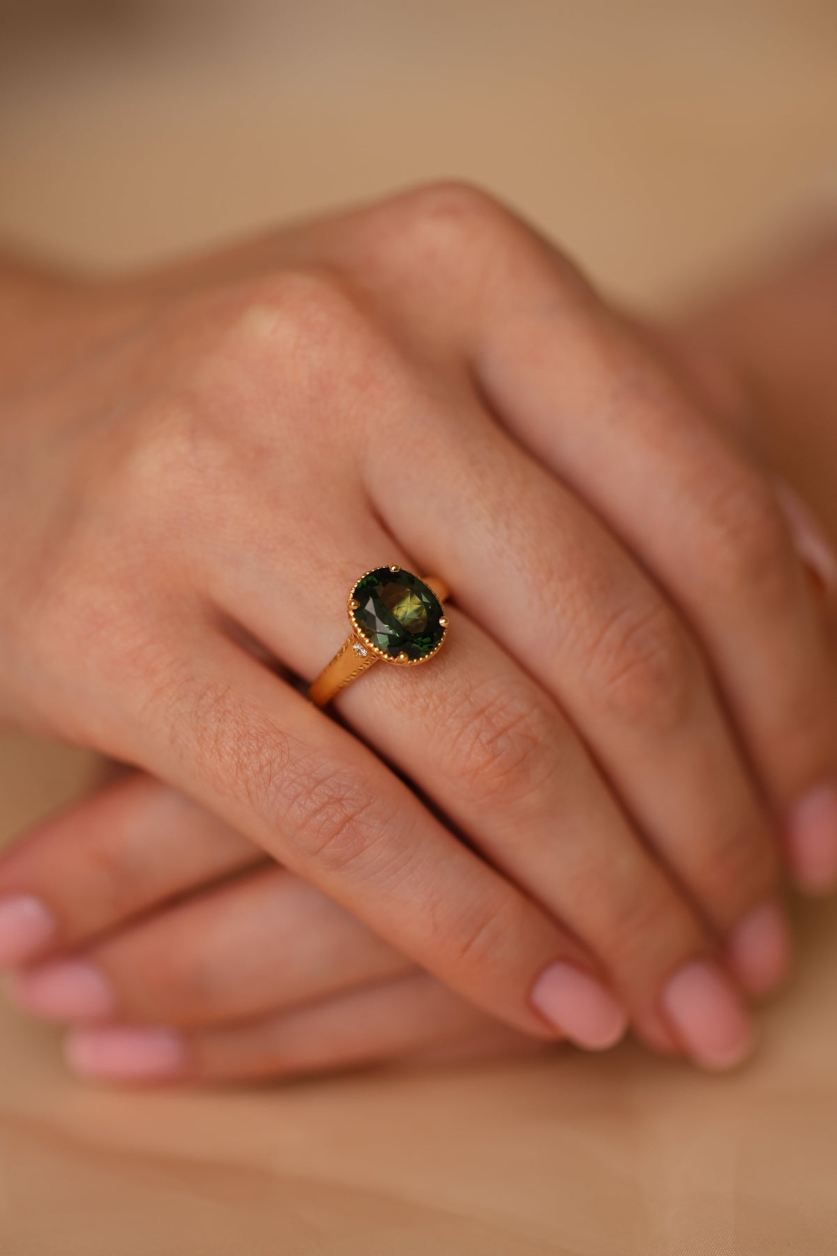 Aurelia Green Tourmaline Ring (3.45ct)