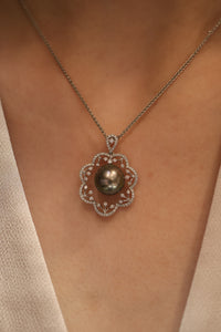 Tahitian Pearl and Diamond Pendant