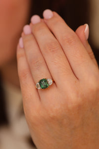 The Tranquility - Cushion Cut Green Sapphire (3.54ct)