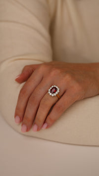 Ruby Diamond Halo Ring – 3.12ct Ruby