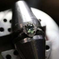 Green Sapphire Heritage Ring