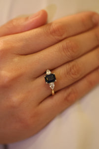 Tranquility Emerald Cut Sapphire Ring