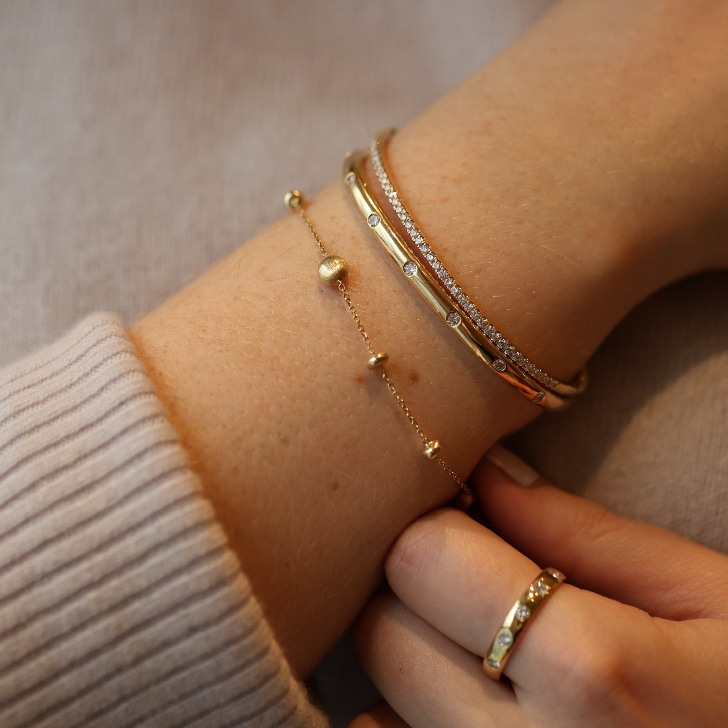 Gold and Diamond Bangle