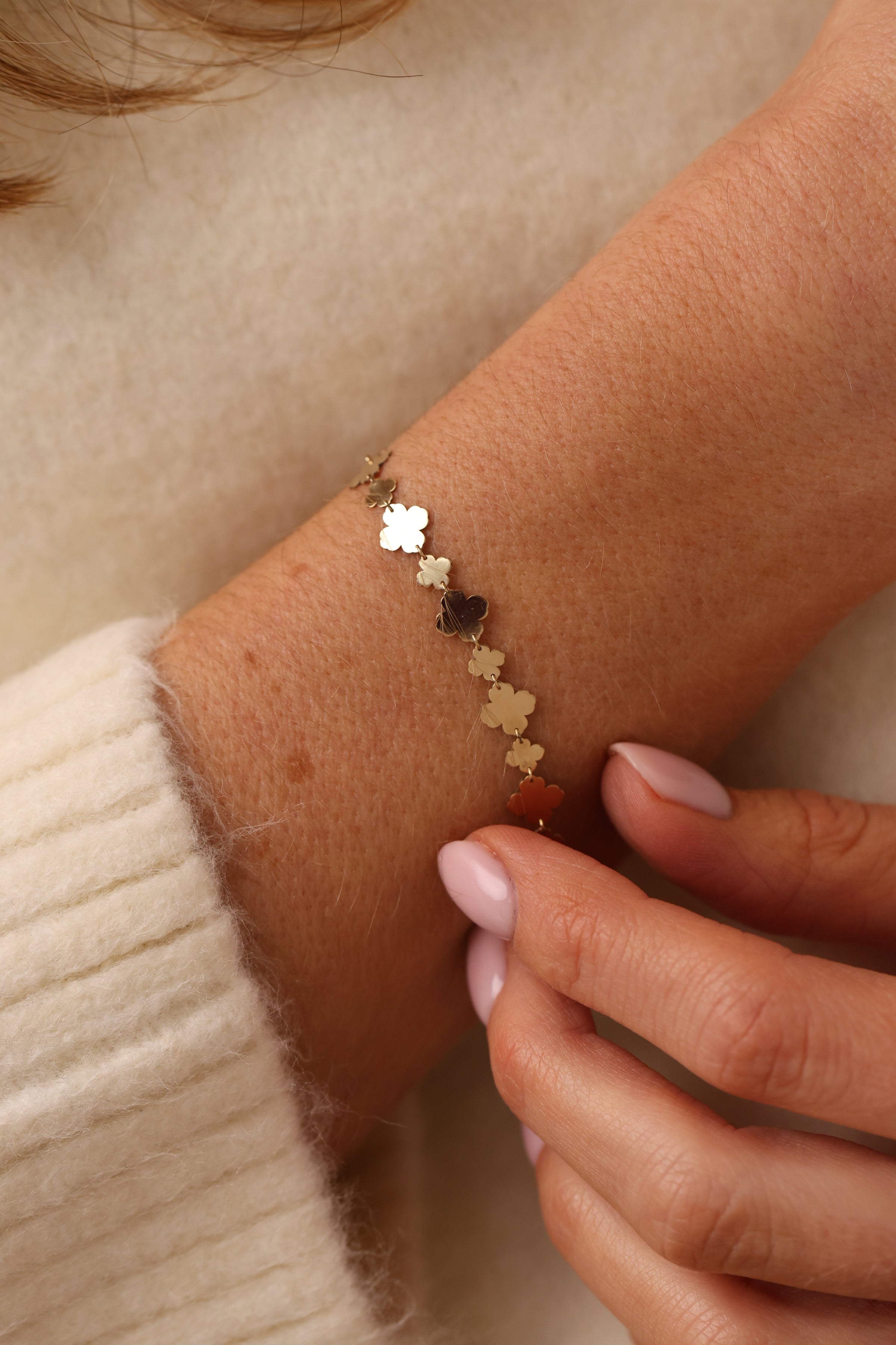 14ct Four Leaf Clover Bracelet