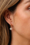 Quarter Floral Diamond Drop Earrings