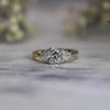 The "Tranquility" Engagement Ring with Cushion Cut & Trilliant Sides