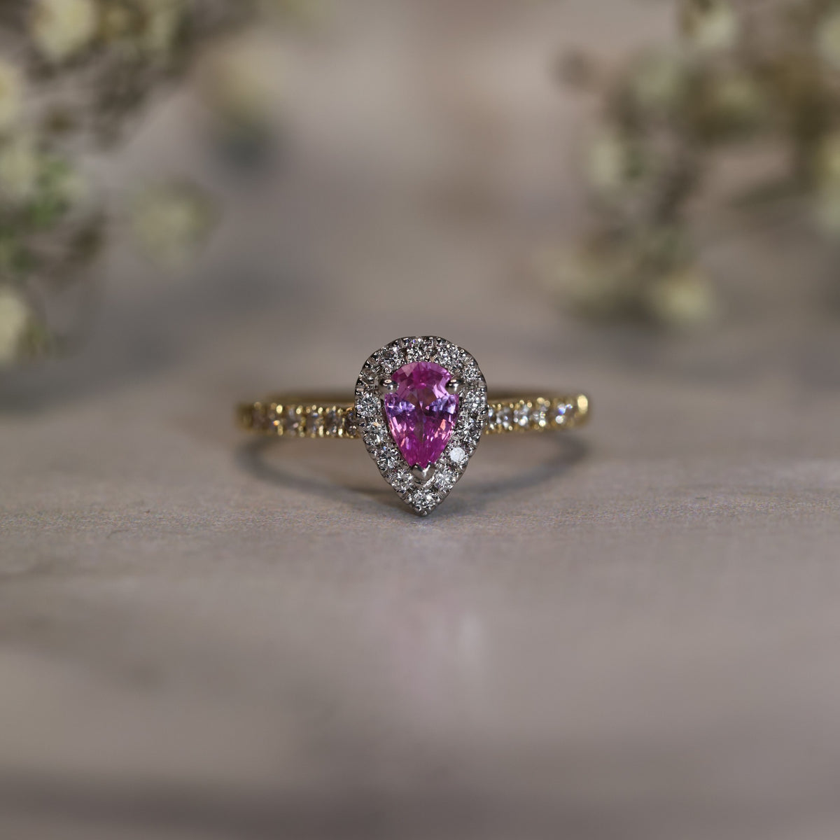 Corrine Pink Pear-Shaped Sapphire - Appleby Jewellers Dublin