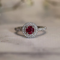 Ruby Halo Ring