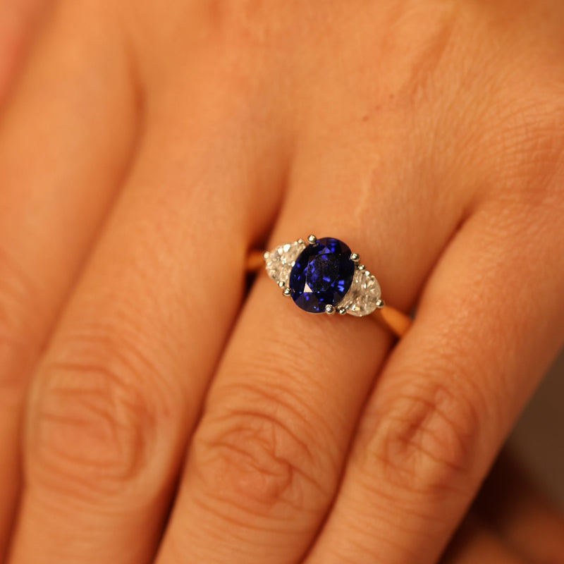 Tranquility with a Vivid Blue Sapphire