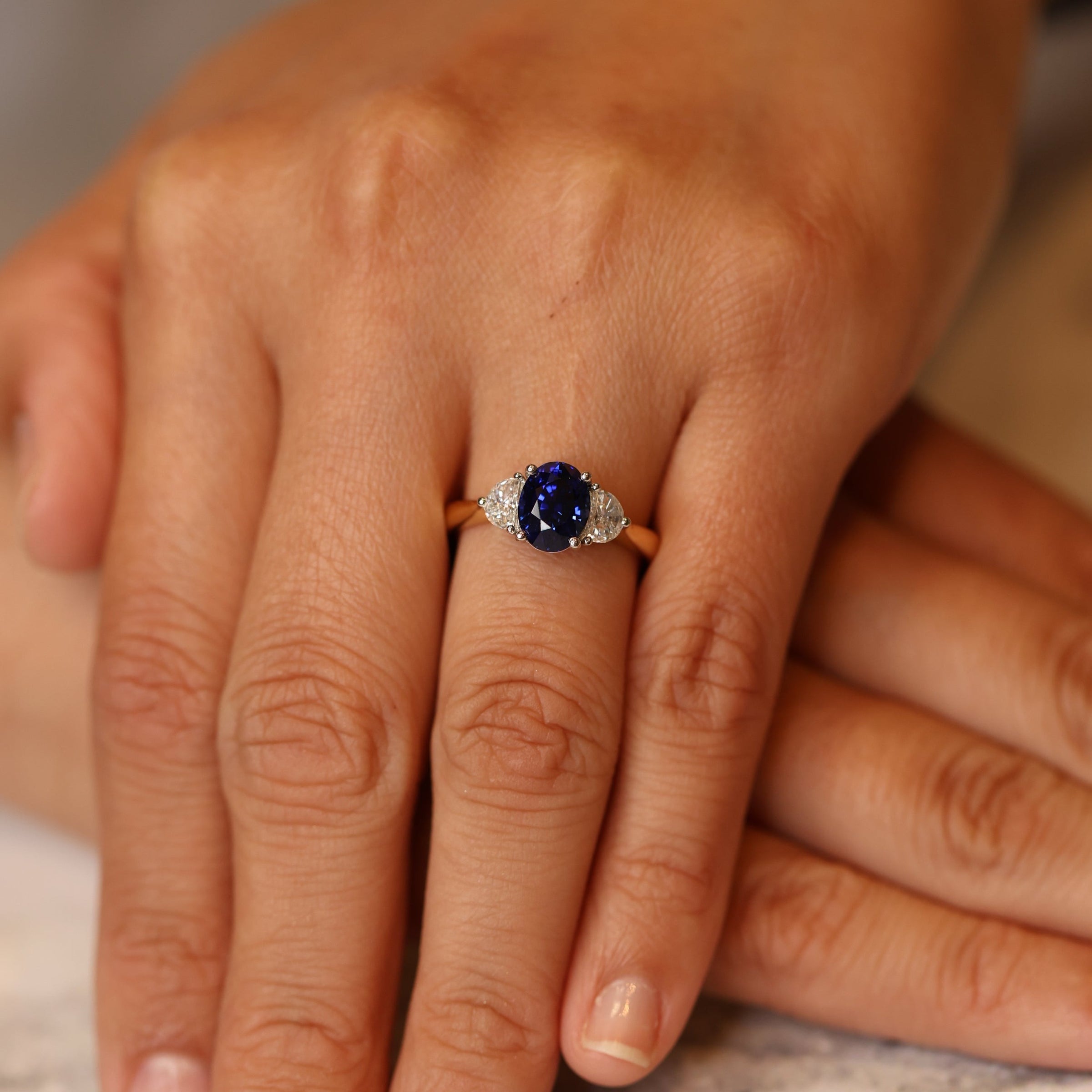 Tranquility with a Vivid Blue Sapphire