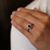 Sapphire and Diamond Halo Ring