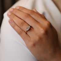 The "Tranquility" Engagement Ring with Cushion Cut & Trilliant Sides