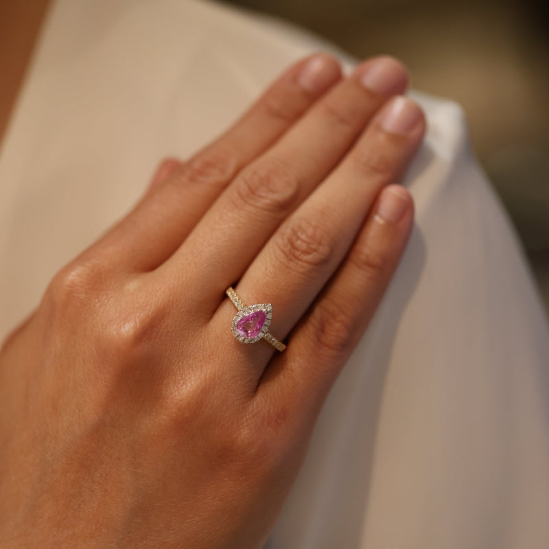 Corrine Pink Pear-Shaped Sapphire