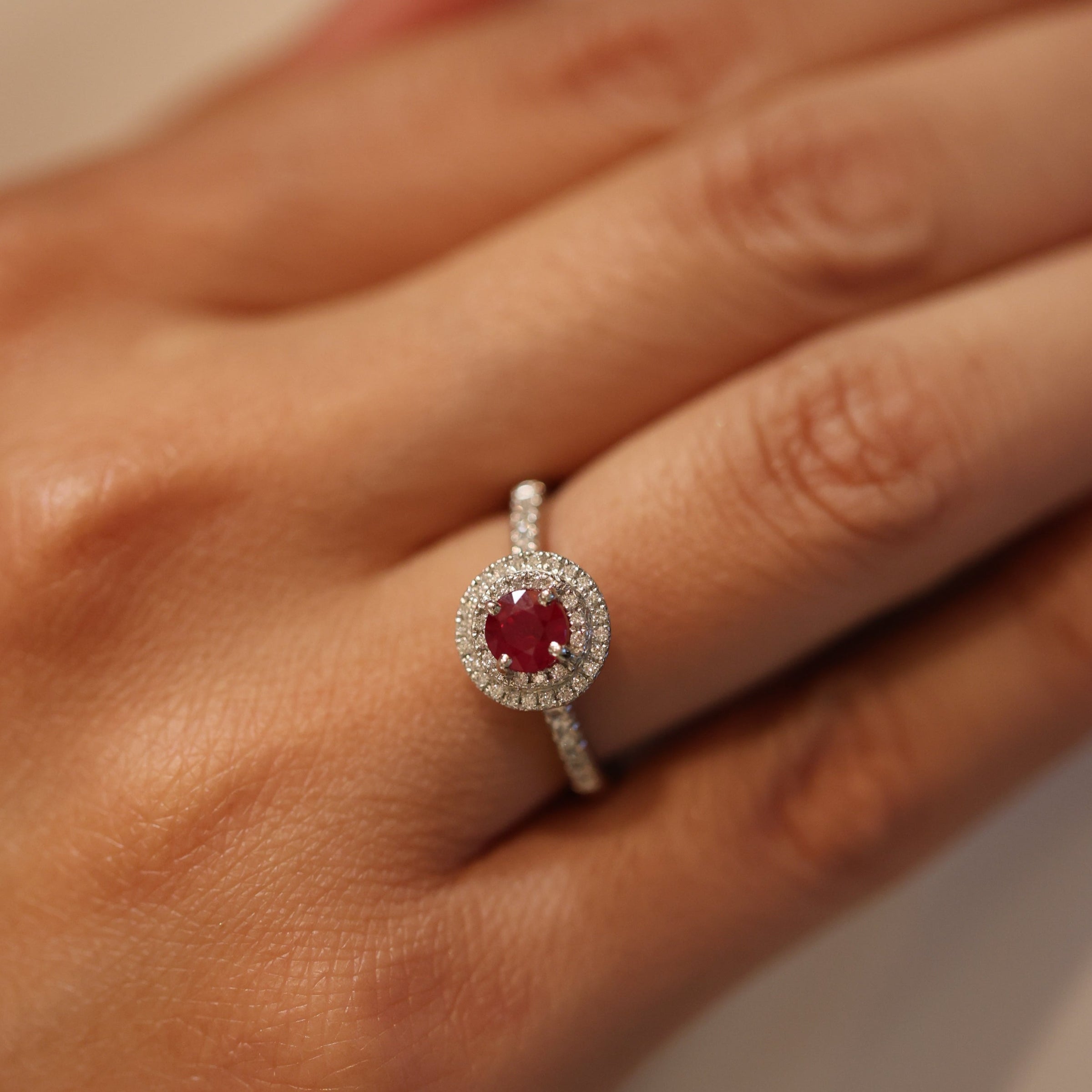 Ruby Halo Ring