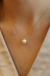 18ct Yellow Gold Large Pearl and Diamond Pendant