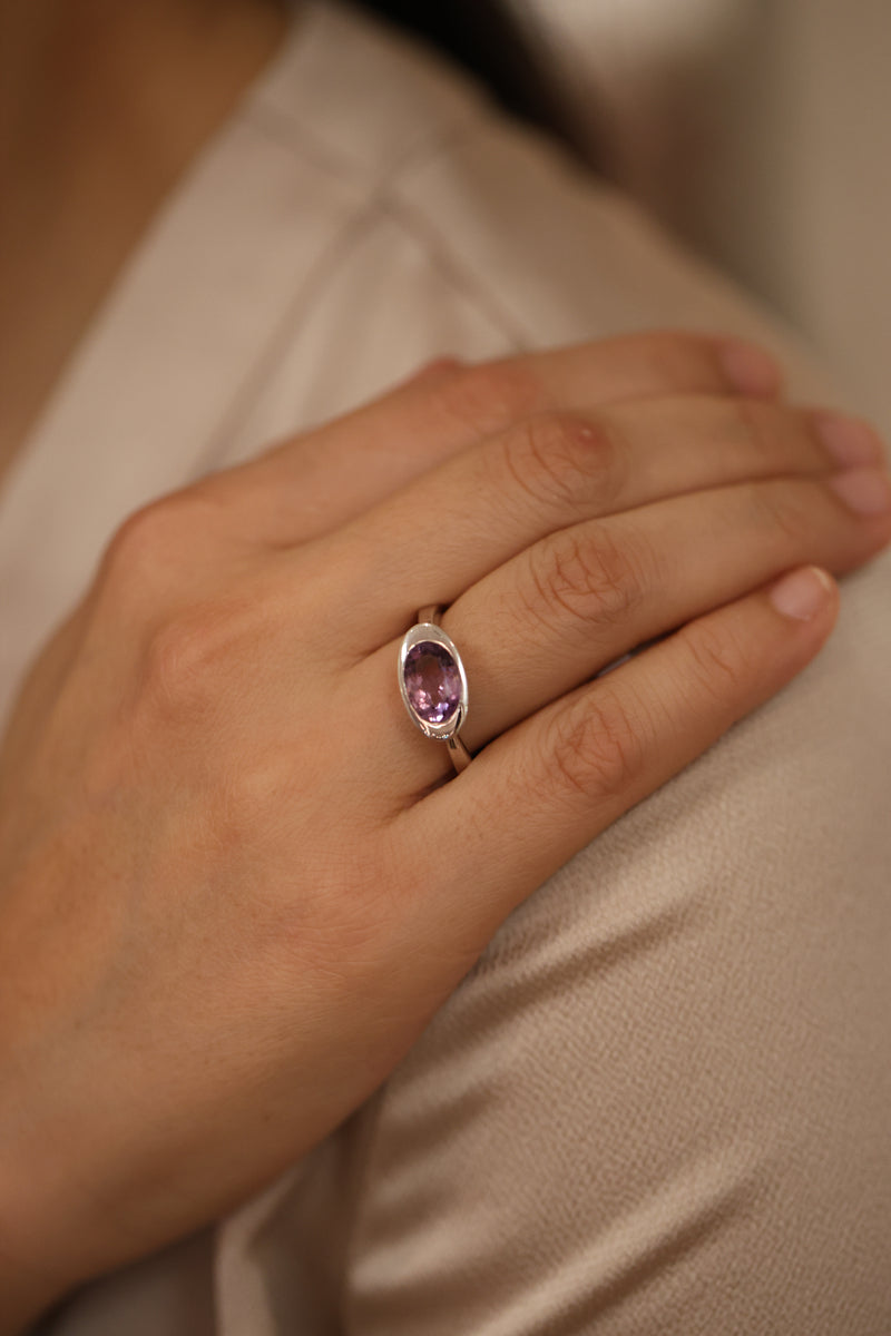 Amethyst East-West Dress Ring